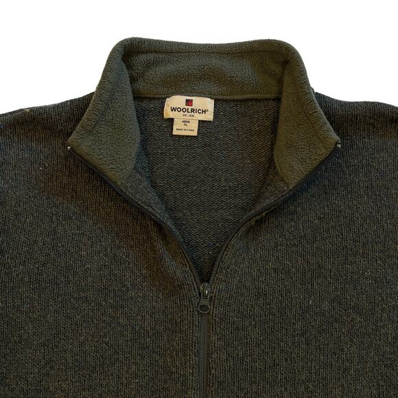 Woolrich Cardigan Sweater Mens Size XL Green Full Zip Long Sleeve Pockets Casual - Picture 3 of 10